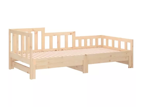 Lit coulissant sans matelas 2x(90x200) cm Bois de pin massif