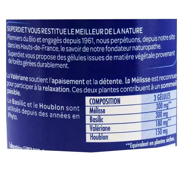 Superdiet Organic Peaceful Sleep Quartet 150 cápsulas