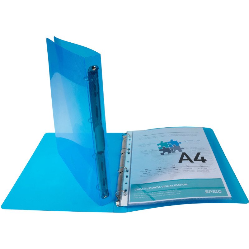 Classeur 4 anneaux plastifié Exacompta Chromaline A4+ Dos 4 cm couleurs assorties