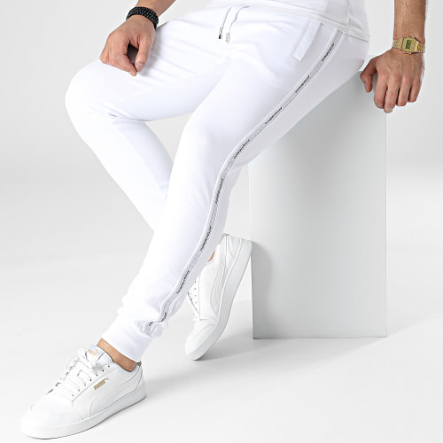 Pantalon Jogging A Bandes MMFP00335 Blanc