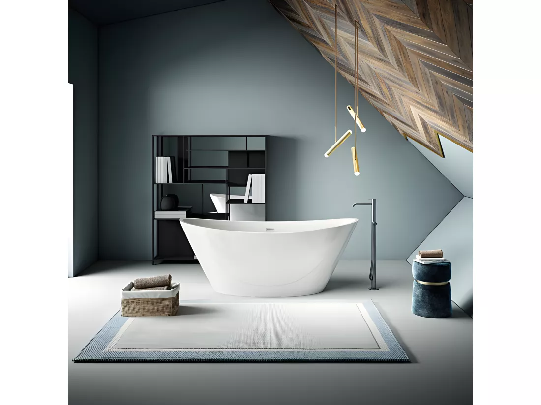 Baignoire îlot design ovale BRIGHTON blanche 170 cm