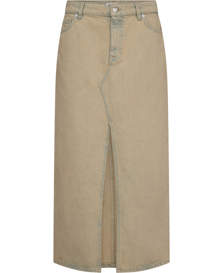 Filippa K Long Slit Denim Skirt Beige over