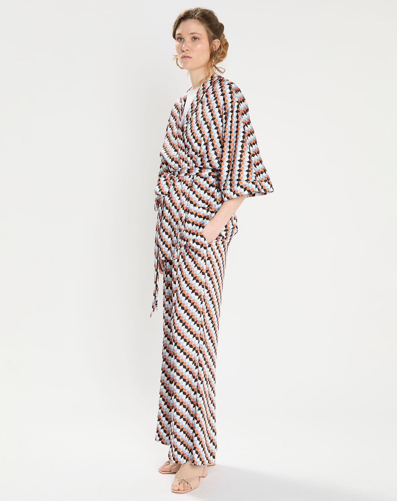 Zapa Top Kimono fluide Vieran imprimé multicolore