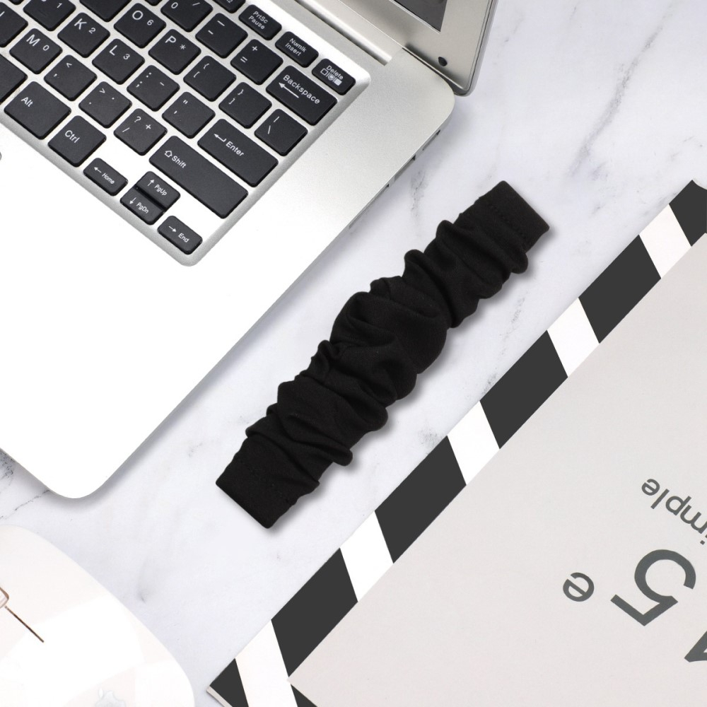 Fitbit Versa 4 / Sense 2 Stoff Ersatz Armband Scrunchie (Gelenkumfang: 185-250mm) - Schwarz