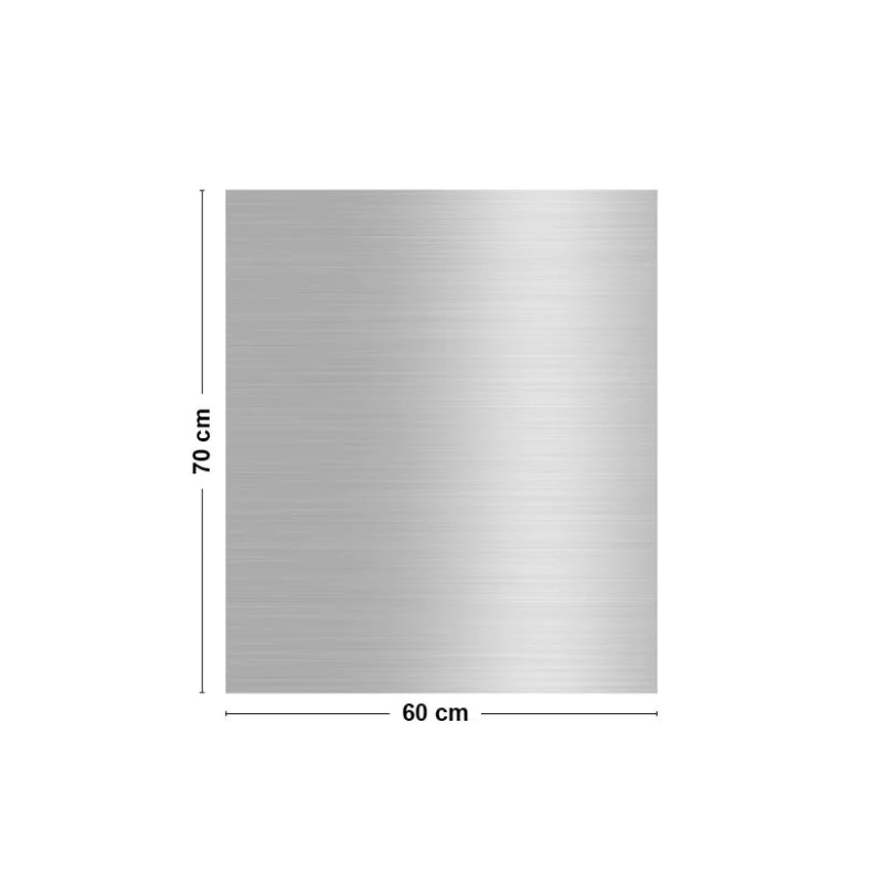 Crédence cuisine Fond de hotte ALU L 60xH 70cm - ALU BROSSÉ 99deco
