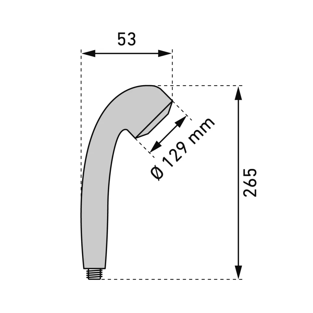 Dike Duschbrause Badezimmer Duschkopf Handbrause Griff (05983298) - Schwarz Matt