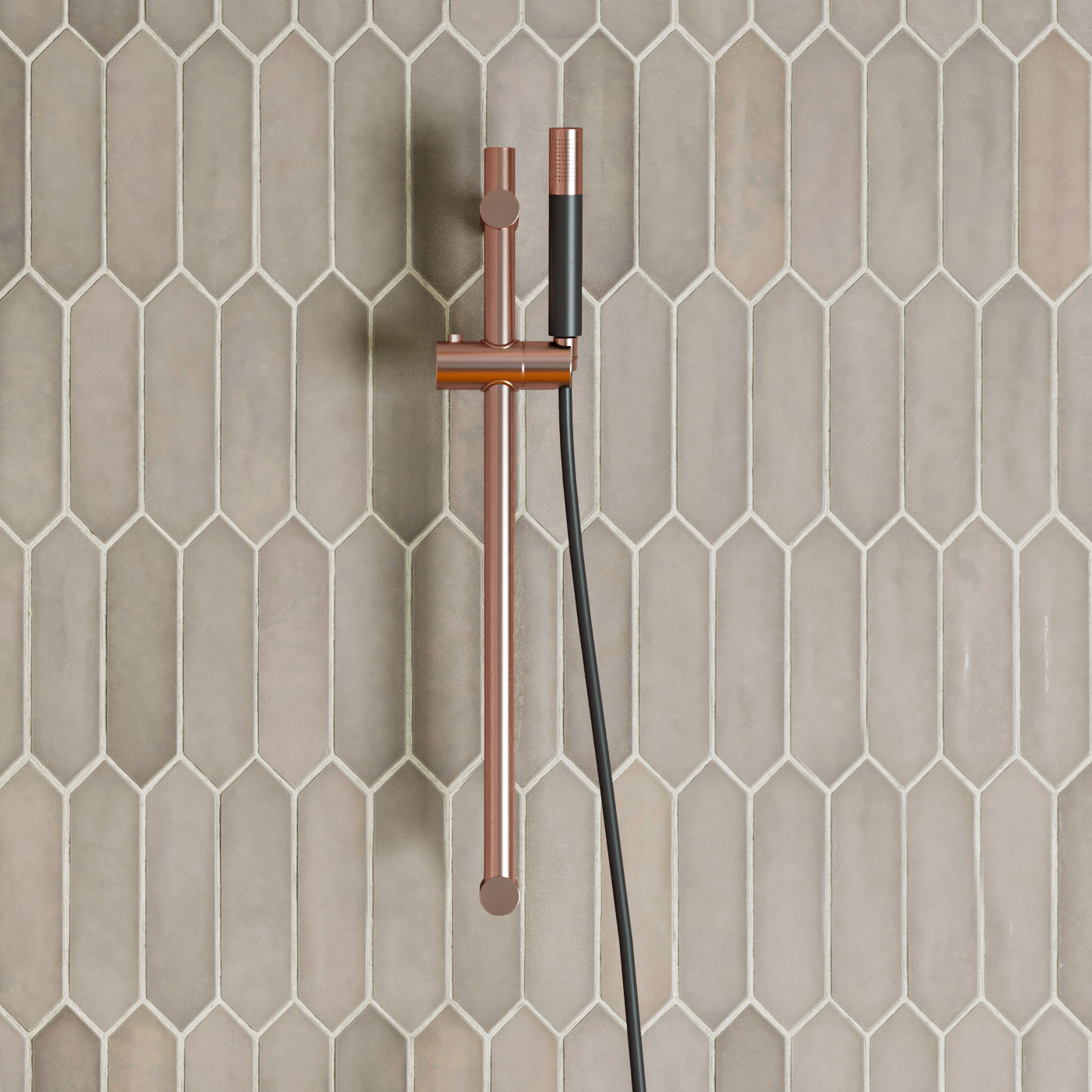 Saniclear Copper Pro glijstangset met staafhanddouche geborsteld koper