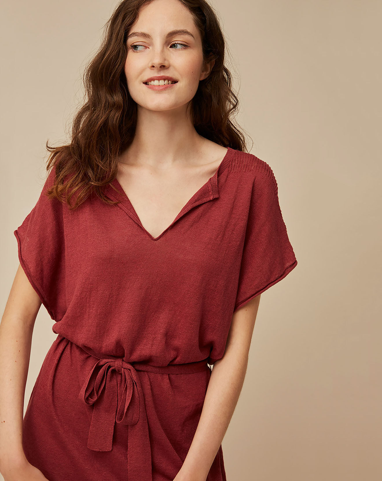 Harris Wilson Robe 100% Lin Therese terracotta