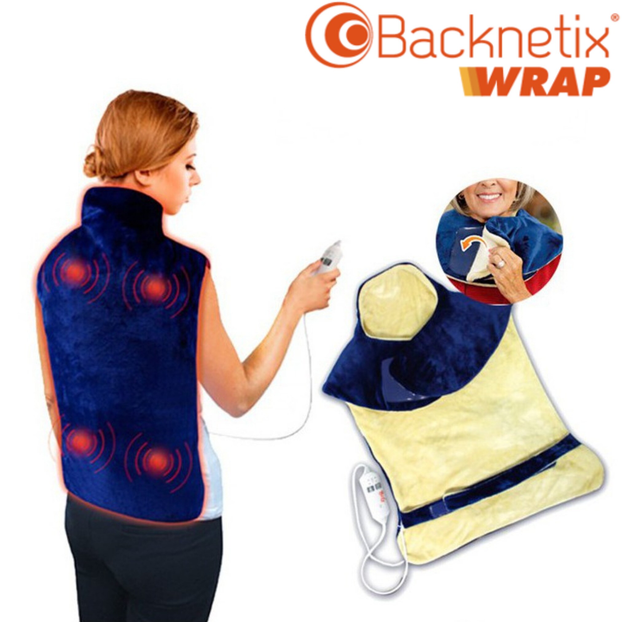 Best Direct® Heizdecke - Heizkissen Rücken mit Massage Backnetix Wrap