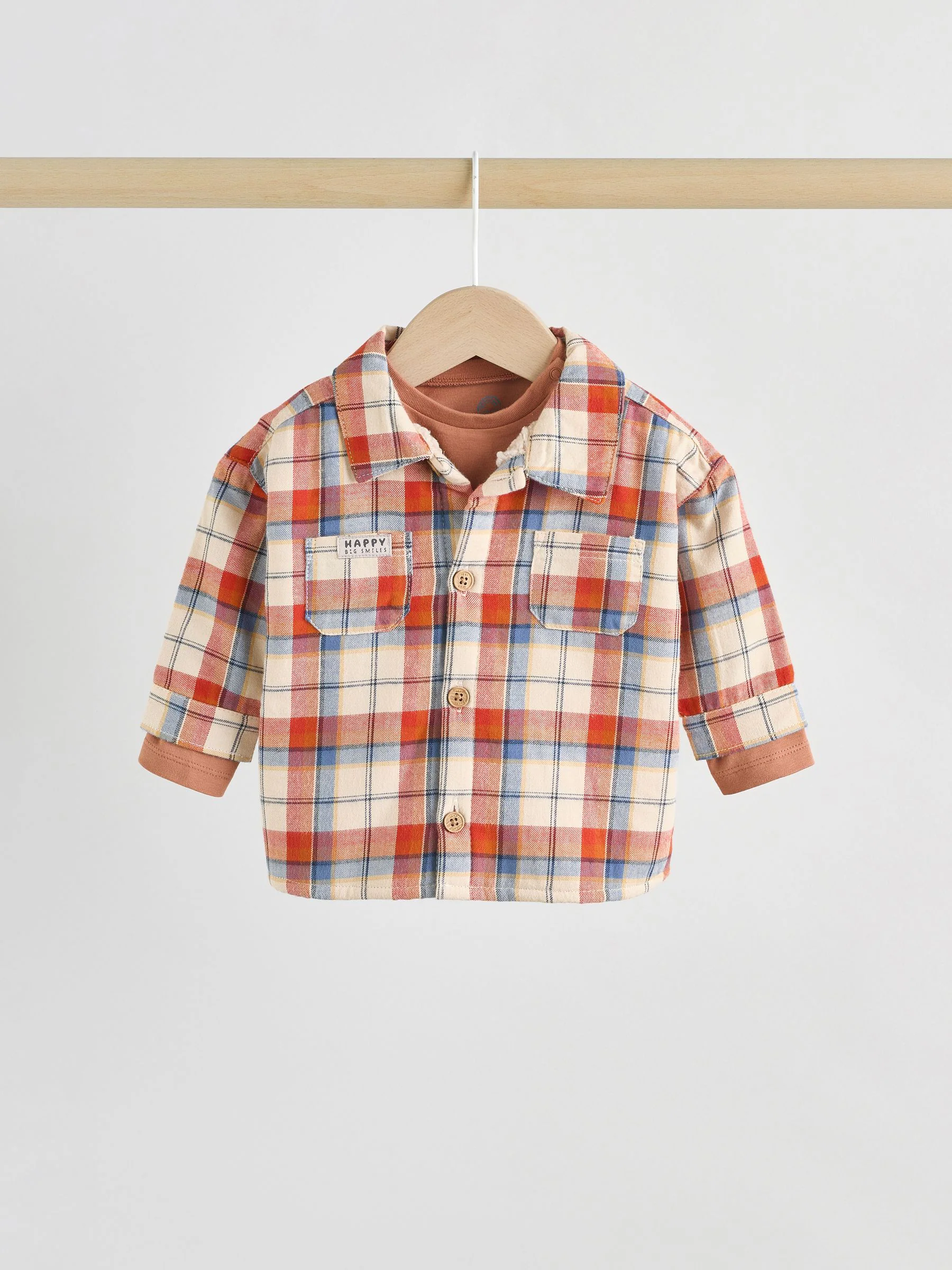 Bruin/donkerblauw - 3 -delige Baby Overshirt en Broeken Set (0mnd -2jr)