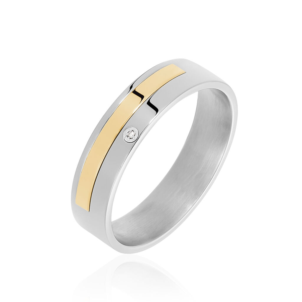 Bague Jourdan Ahou Acier Blanc Diamant