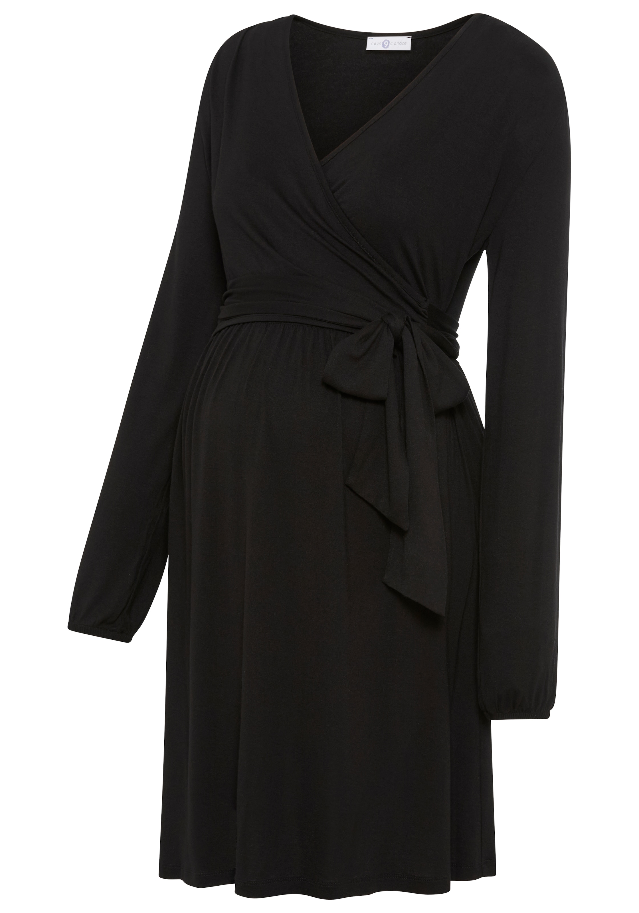 Neun Monate Umstandskleid »Wickel-Kleid mit pratischer Ausschnittlösung« Umstandskleid, Viskose-Kleid mit praktischer Wickel-Lösung