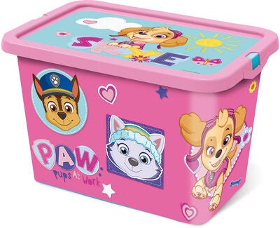 Paw Patrol Oppbevaringsbokser Sett 23l & 7l, Rosa