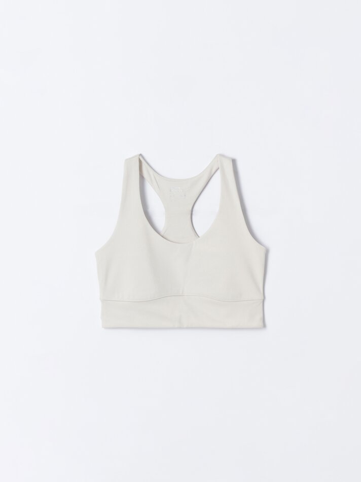 Conjunto de 3 tops esportivos - Branco-creme