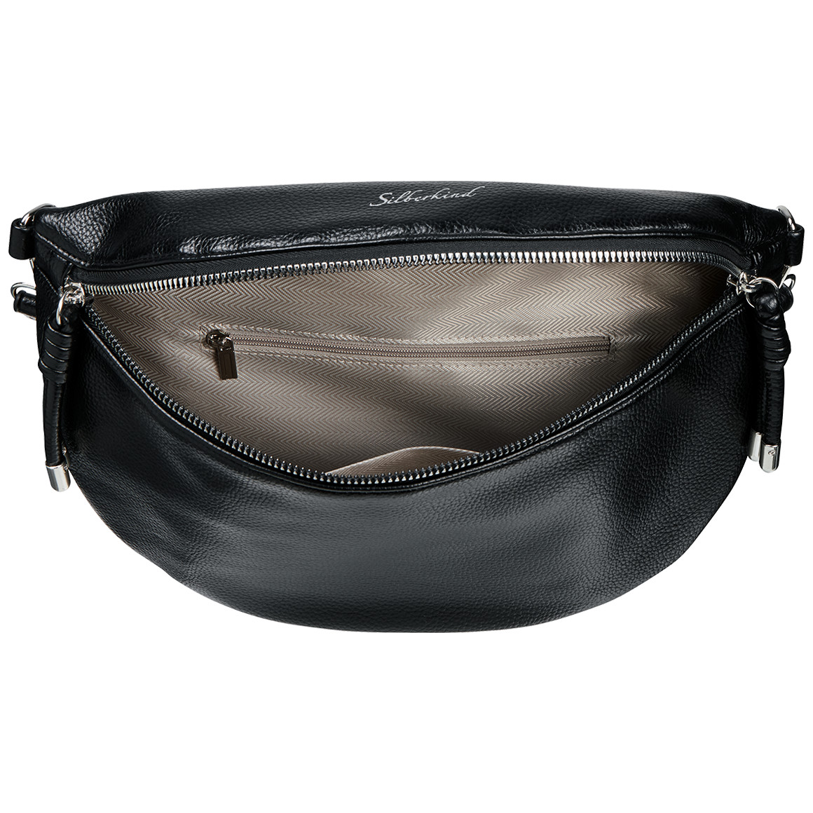 Gina Benotti Große Damen Hip-Bag aus Lederimitat schwarz