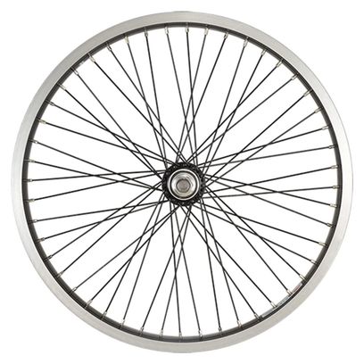 ROUE BMX 20  AR ECROU AXE PLEIN JANTE NOIR AS7X. MOYEU AXE 10MM MONOVITESSE 48T