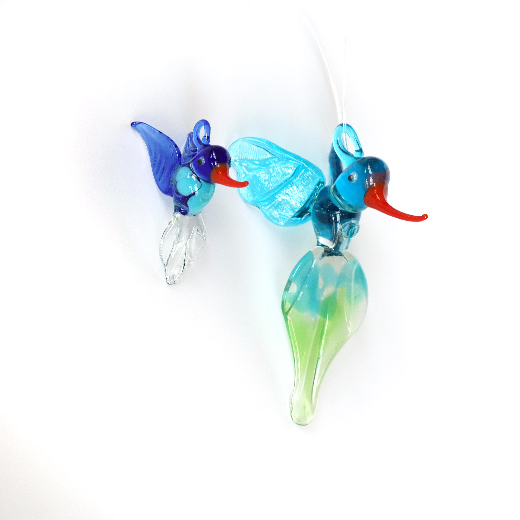 Glasfigur 'Kolibri' hängend, multicolor, H 6 cm, B 6 cm, L 3 cm von fischer's lagerhaus
