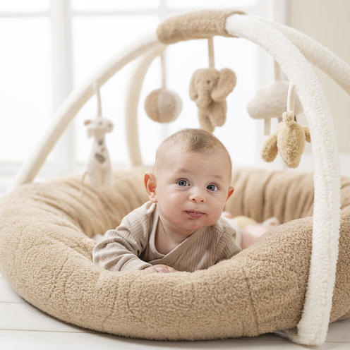 TAPIS POUF AVEC ARCHES NATUREL - BEIGE - NATTOU