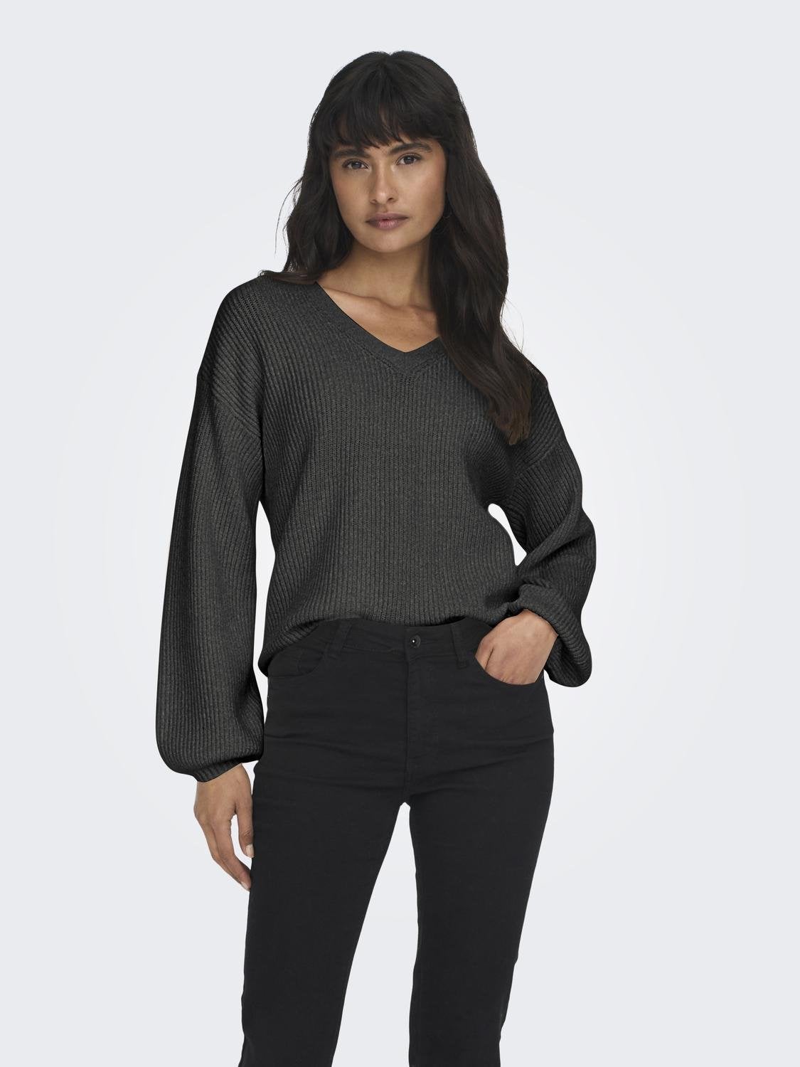 ONLKATIA Strickpullover Dark Grey Melange