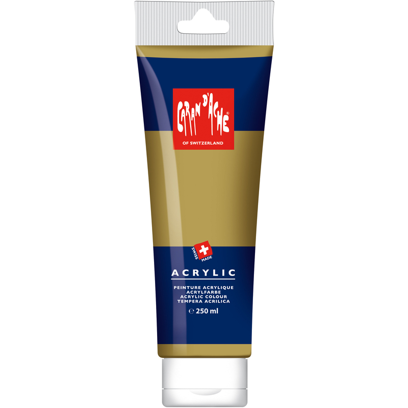 Caran d'Ache Acrylfarbe, 250 ml, gold, 1 Stück
