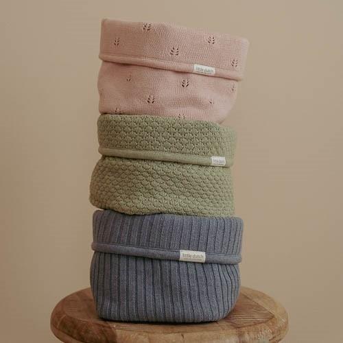 Commodemandje klein gebreid Pure Denim Blue kopen? | Little Dutch