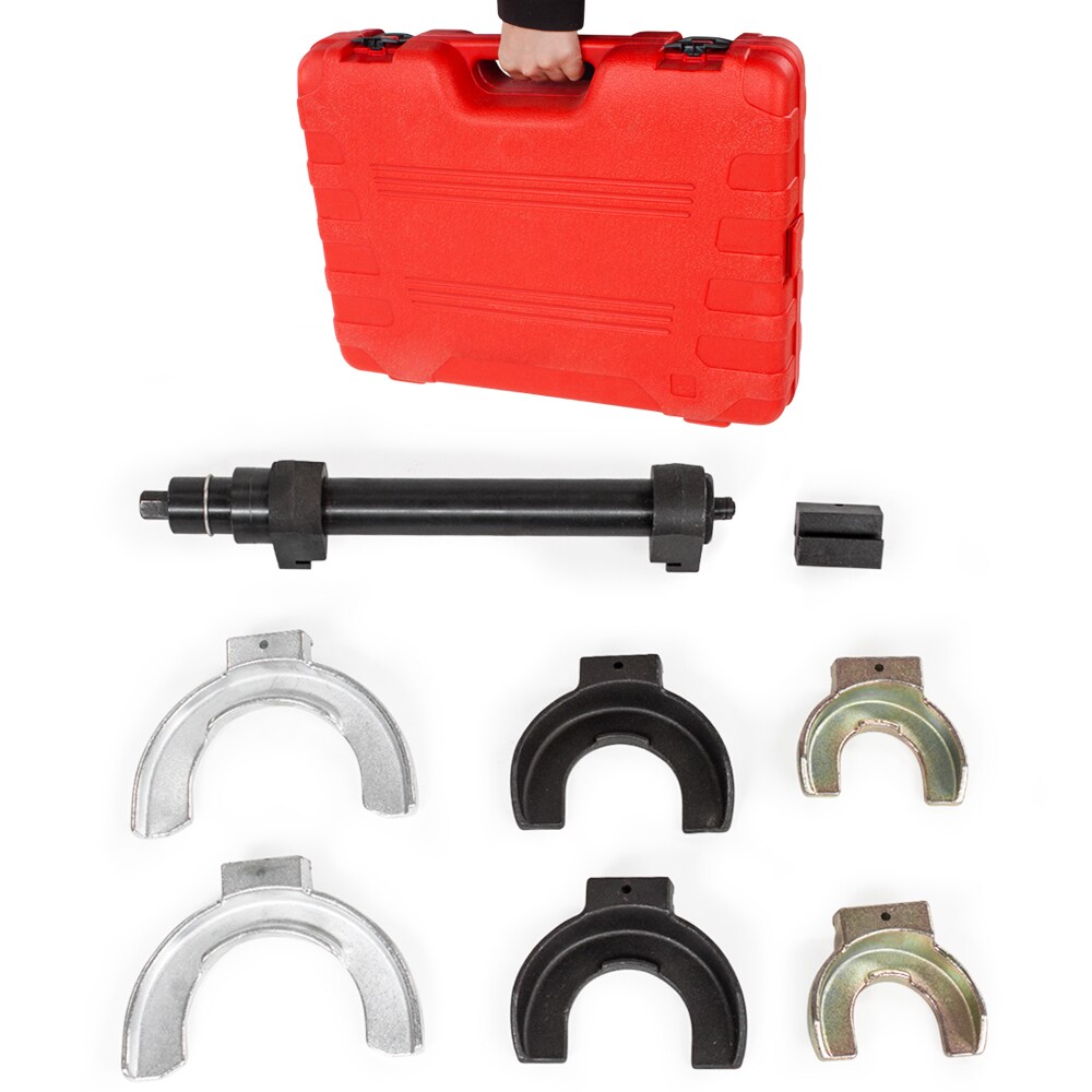 tectake® Universal Federspanner, 3 Spannköpfe und Distanzstück, Durchmesser 80 - 190 mm, übersichtliche Anordnung im Kunststoffkoffer