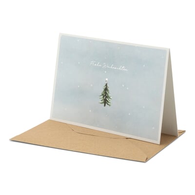 Grußkarte Recycling Papier, Kleiner Tannenbaum