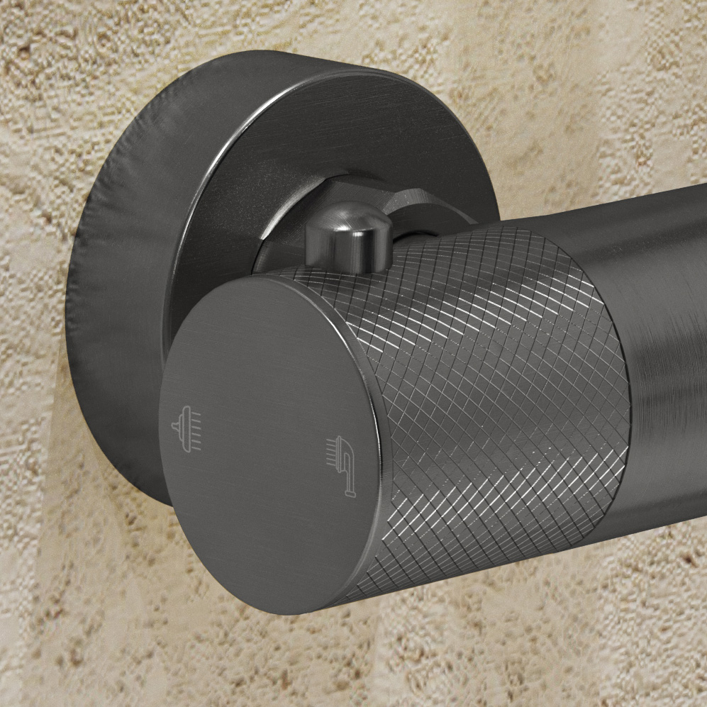 Saniclear Vision Curved opbouw regendouche met 20x30cm hoofddouche verouderd ijzer - gunmetal