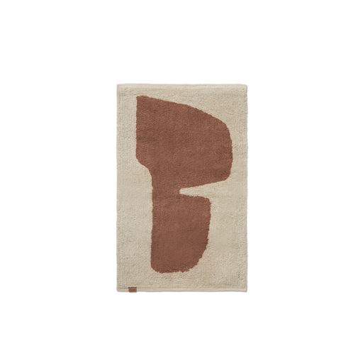 ferm LIVING Lay Bademåtte, Perchment /Rust, 25x70 cm