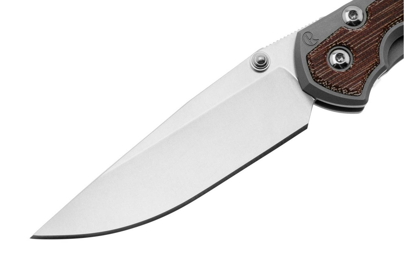 Chris Reeve Small Sebenza 31 MagnaCut Drop Point, Glass Blasted, Natural Canvas Micarta Inlay, S31-1660, zakmes
