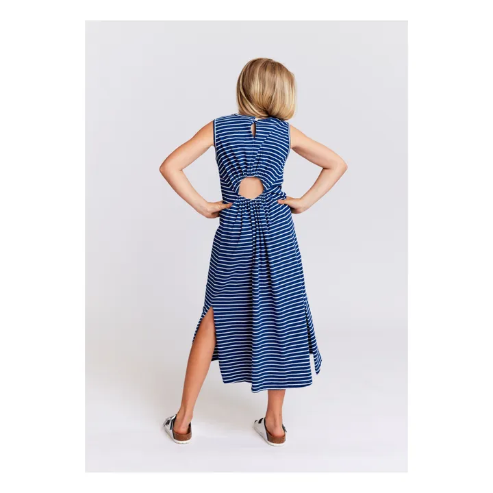AO76 Robe London Rayée | Bleu marine