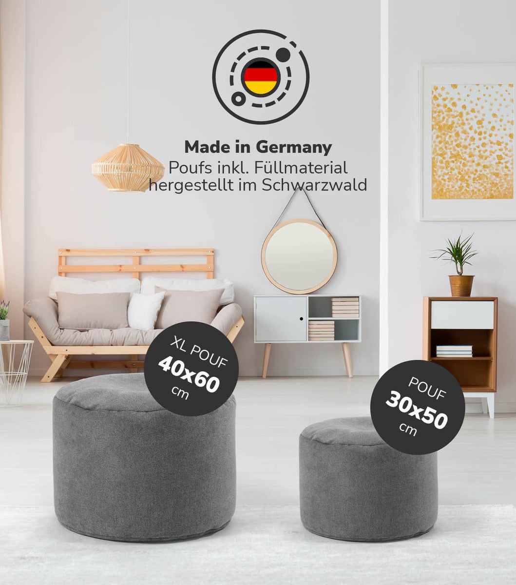 mokebo mini poef of kruk 'The Resting Pouf', bijzettafel, zitkruk of voetenbank in antraciet