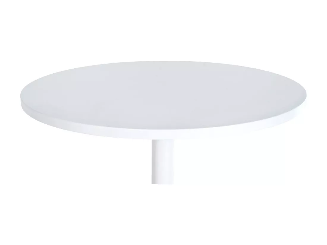 Table haute de bar - rond Ø 60 cm - Bois - Blanc / Blanc - rund