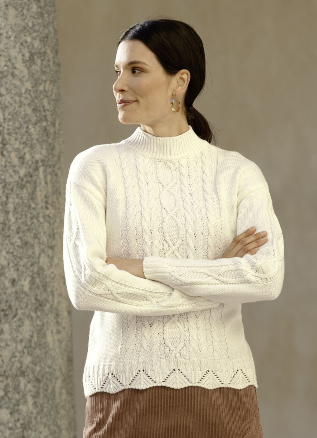 Pullover in Strukturmix