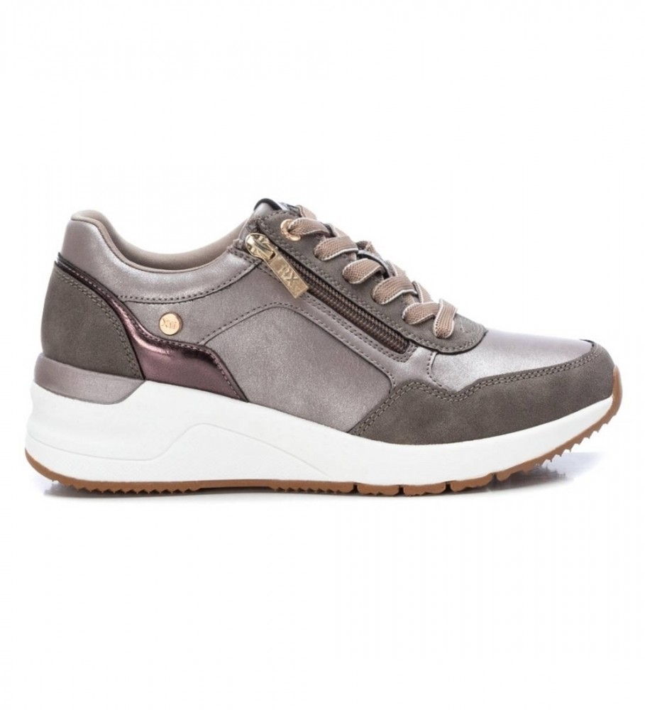 Tênis Xti 141923 cinza - Salto plataforma de 5 cm -