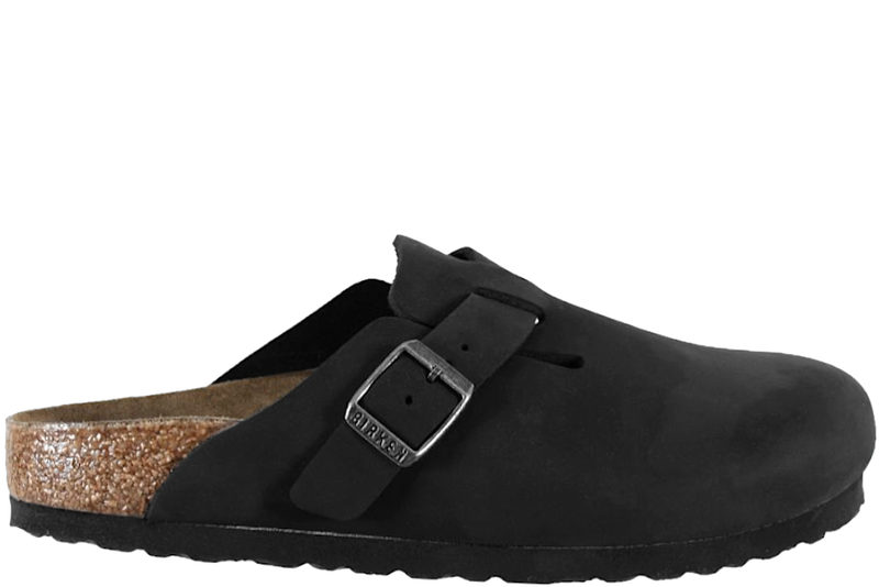 BIRKENSTOCK BOSTON SLENTERS I SORT OLIERET NUBUCK