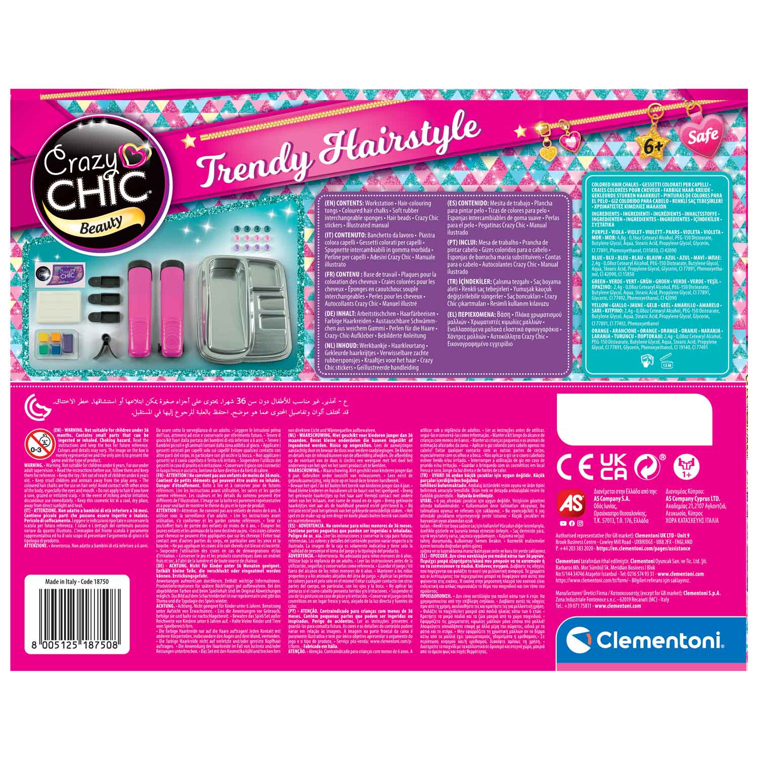 Clementoni Crazy Chic - Trendy Hairstyle Haarverf Kit