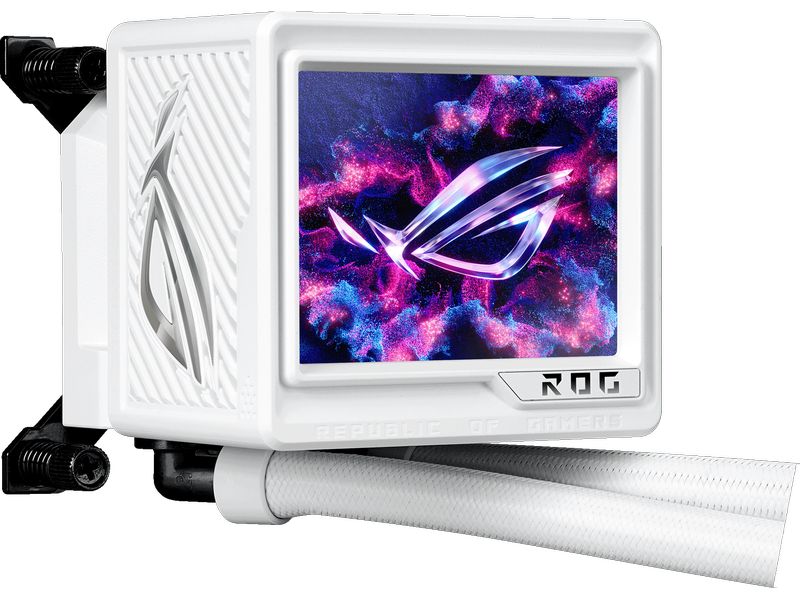 ASUS ROG ROG Ryujin III RGB Extreme, Weiss All-in-One-Flüssig-CPU-Kühler mit 3.5 Zoll LCD Bildschirm und ARGB-Lüfter