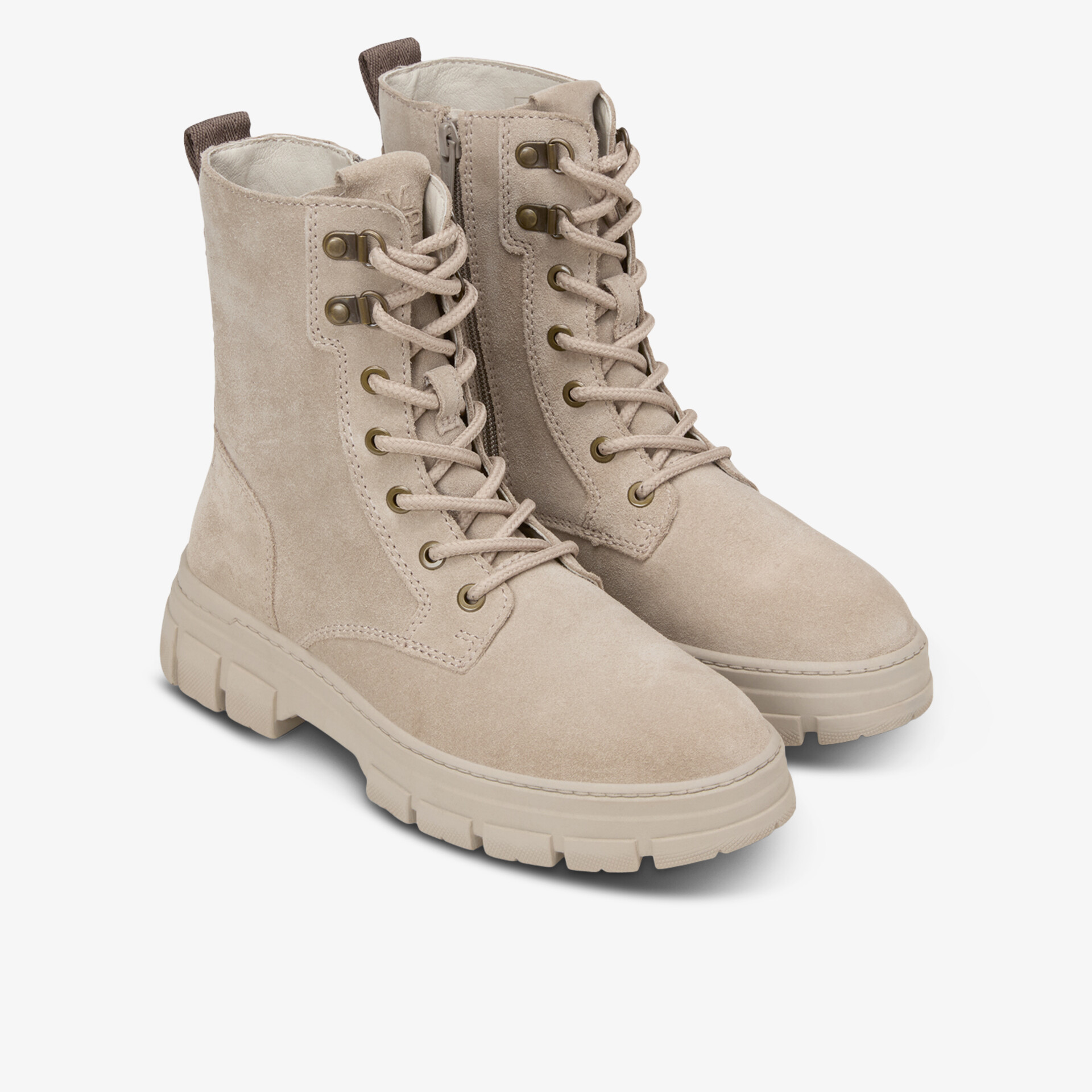 Marc O´Polo Damen Schnürstiefeletten beige