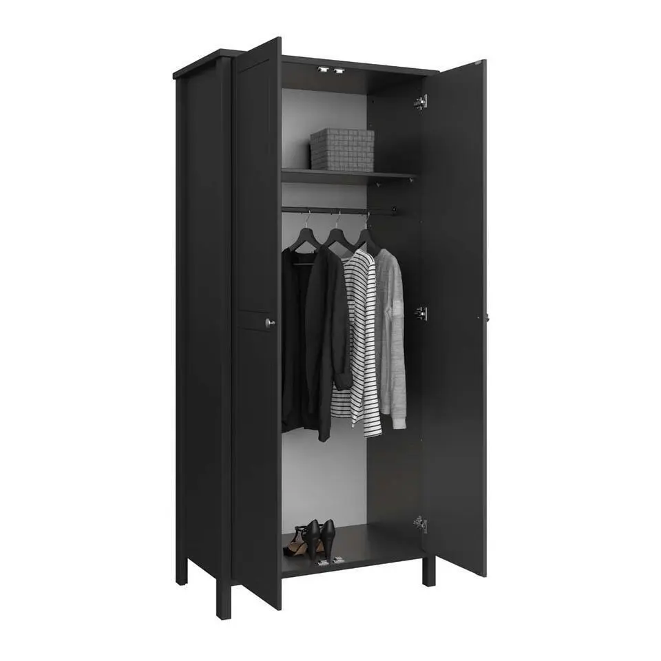 Hioshop Tromsø kledingkast 2 deuren koffiekleur