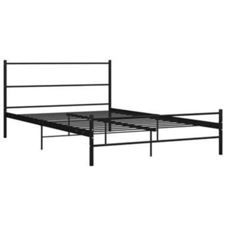 vidaXL - Bed frame met hoofdbord - Zwart - Metaal - 120x200 cm
