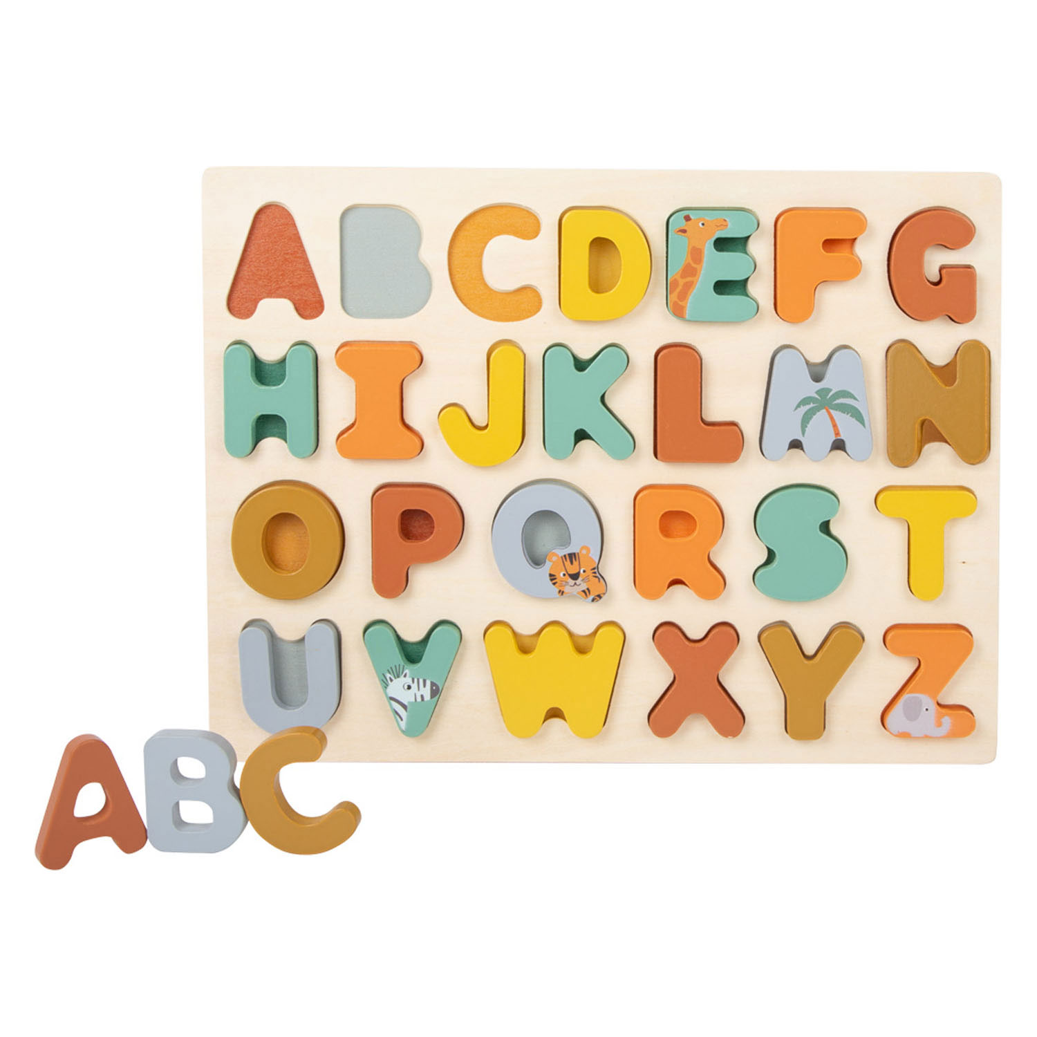 Small Foot-Houten Alfabet Puzzel Safari
