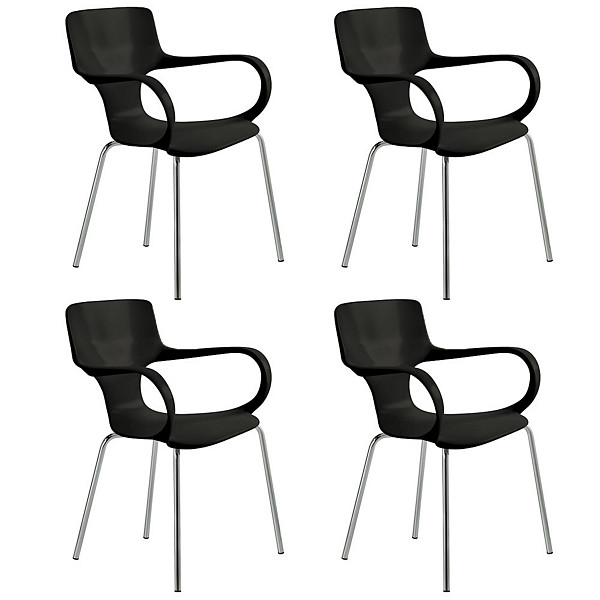 Siège de réunion & visiteur Sofia Polypropylène - Noir - lot de 4