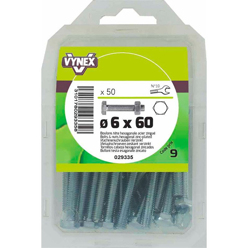 Boulon tête hexagonale acier zingué