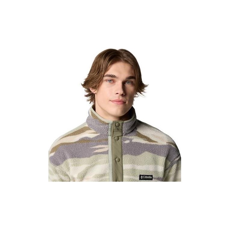 Columbia M Helvetia II Printed Half Snap Fleece Safari Rouge Valley