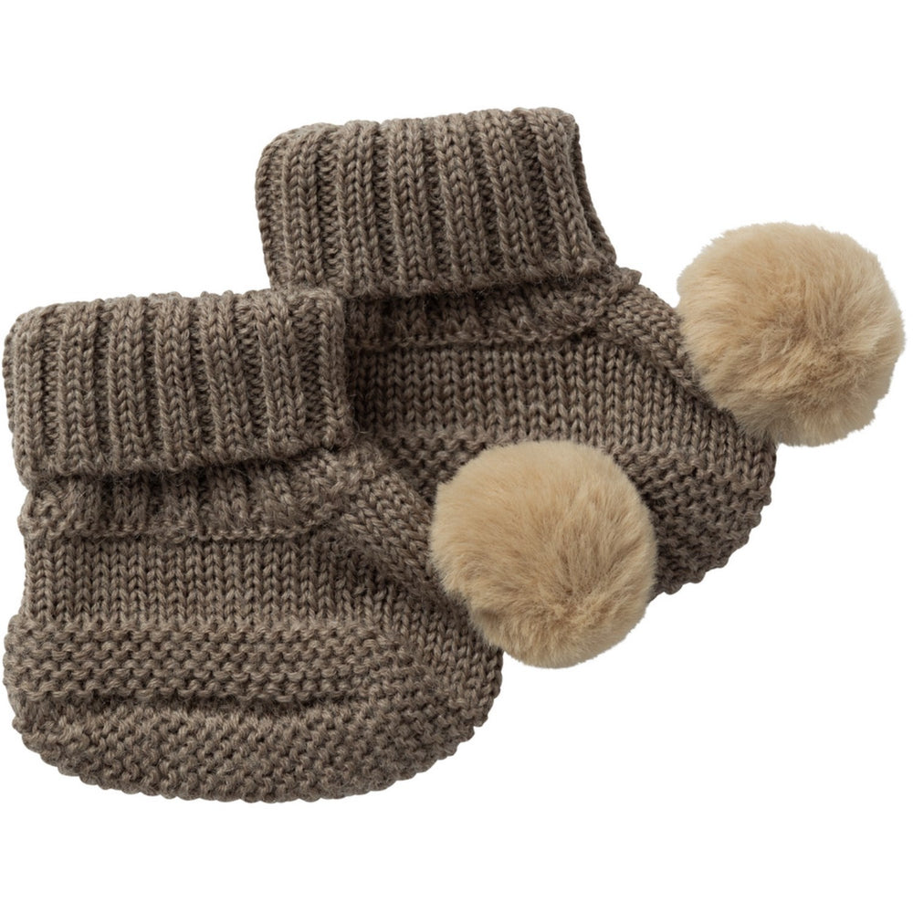 Køb Name It Walnut Wrilla Uld Strik Futter Med Pom Pom