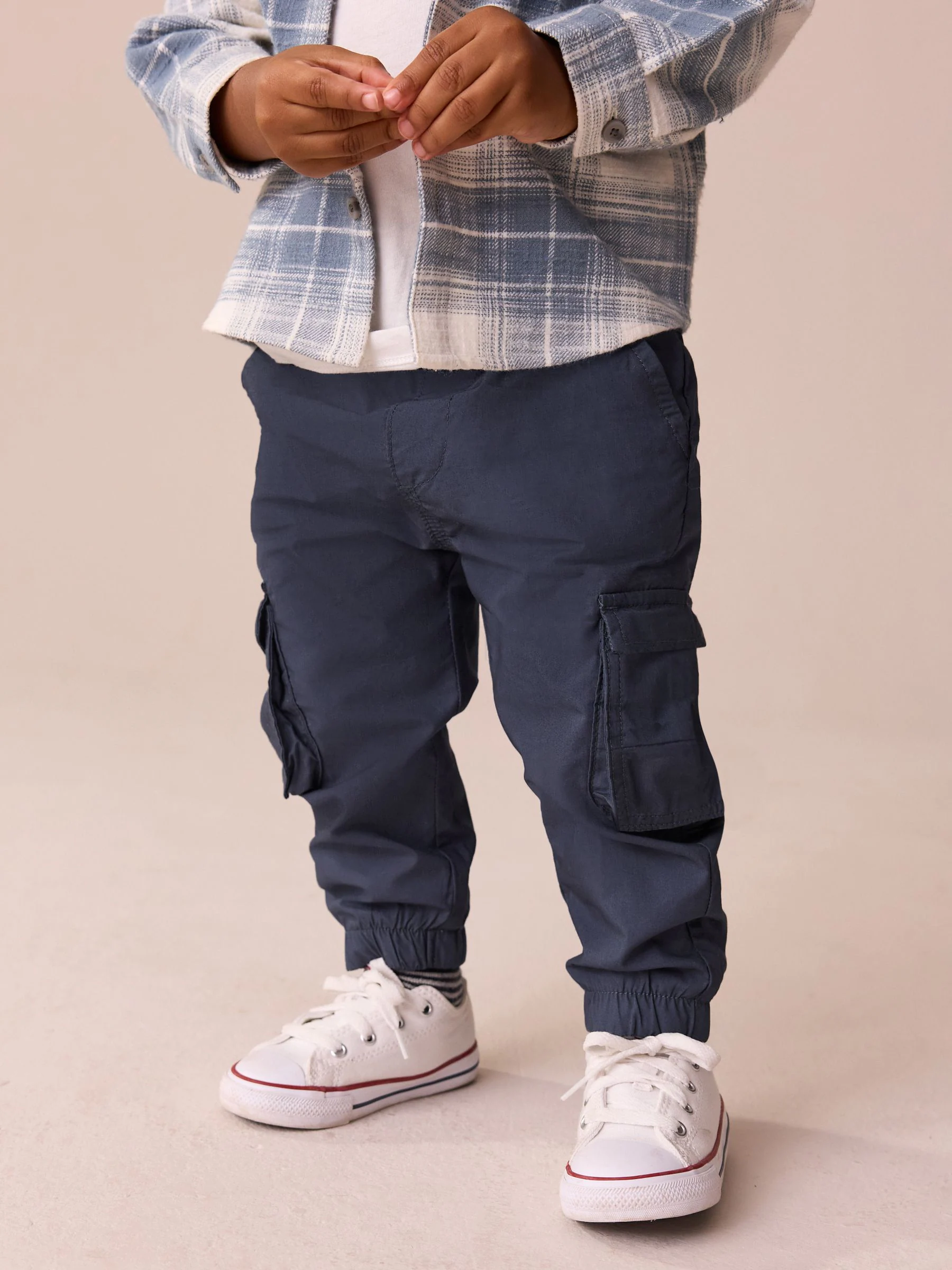 Bruin/marineblauw - Cargo Trousers 2 Pack (3mths-7yrs)