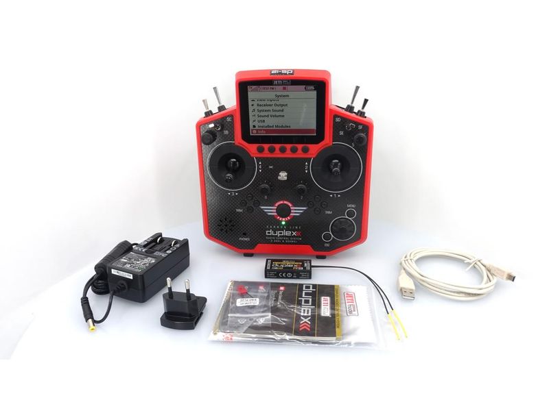 Jeti Fernsteuerung Duplex DS-12 Carbon Red 2023   R9 Empfän Handlicher Jeti Duplex 2.4 GHz Sender in «Special Edition 2023» Ausführung