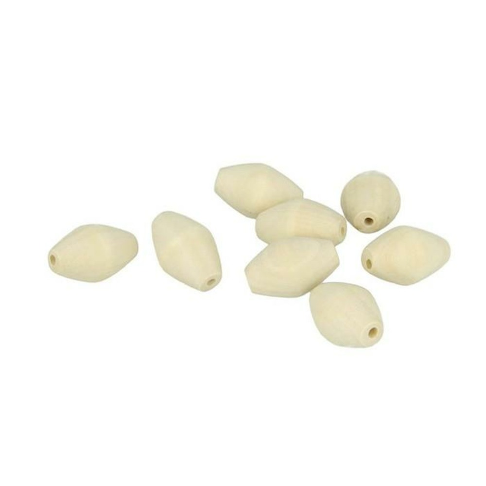 8 perles en bois toupies 30 x 20 mm