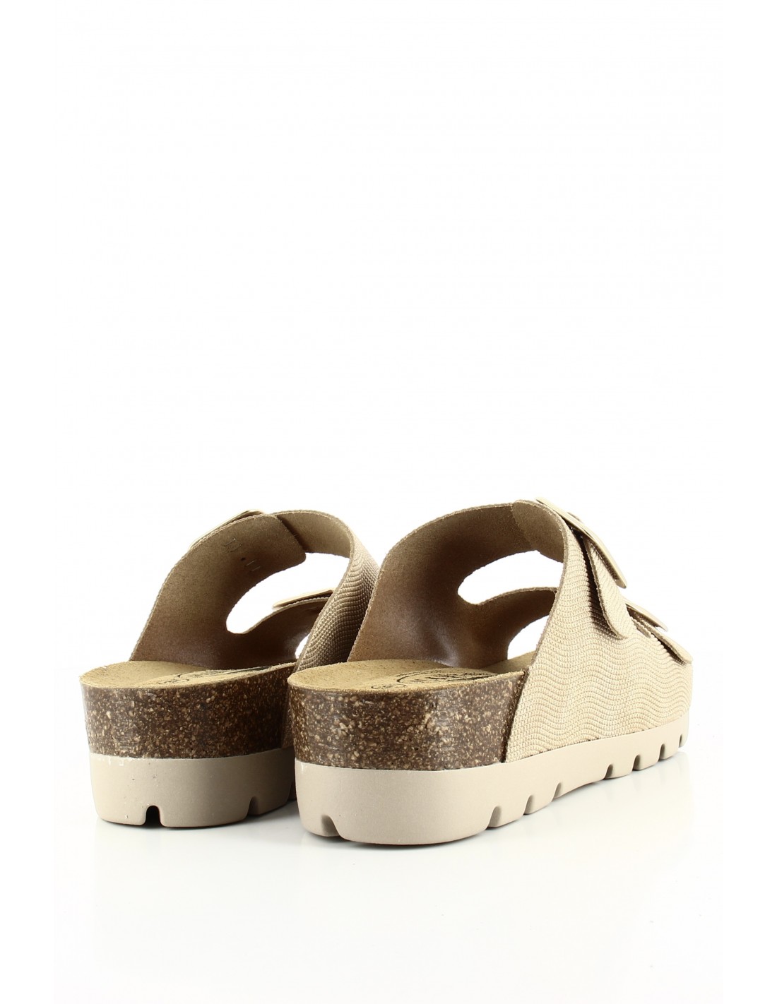 plakton Mules Femme Memory Square Doré Cuir